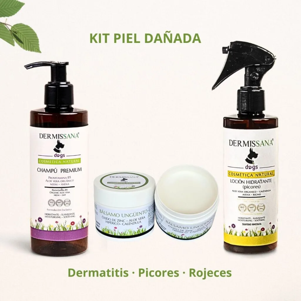 Kit Piel Dañada para perros con dermatitis, picores, rojeces y piel sensible Dermissana